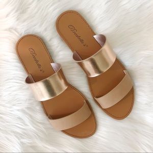Breckelle’s Rose Gold Slip-On Sandals